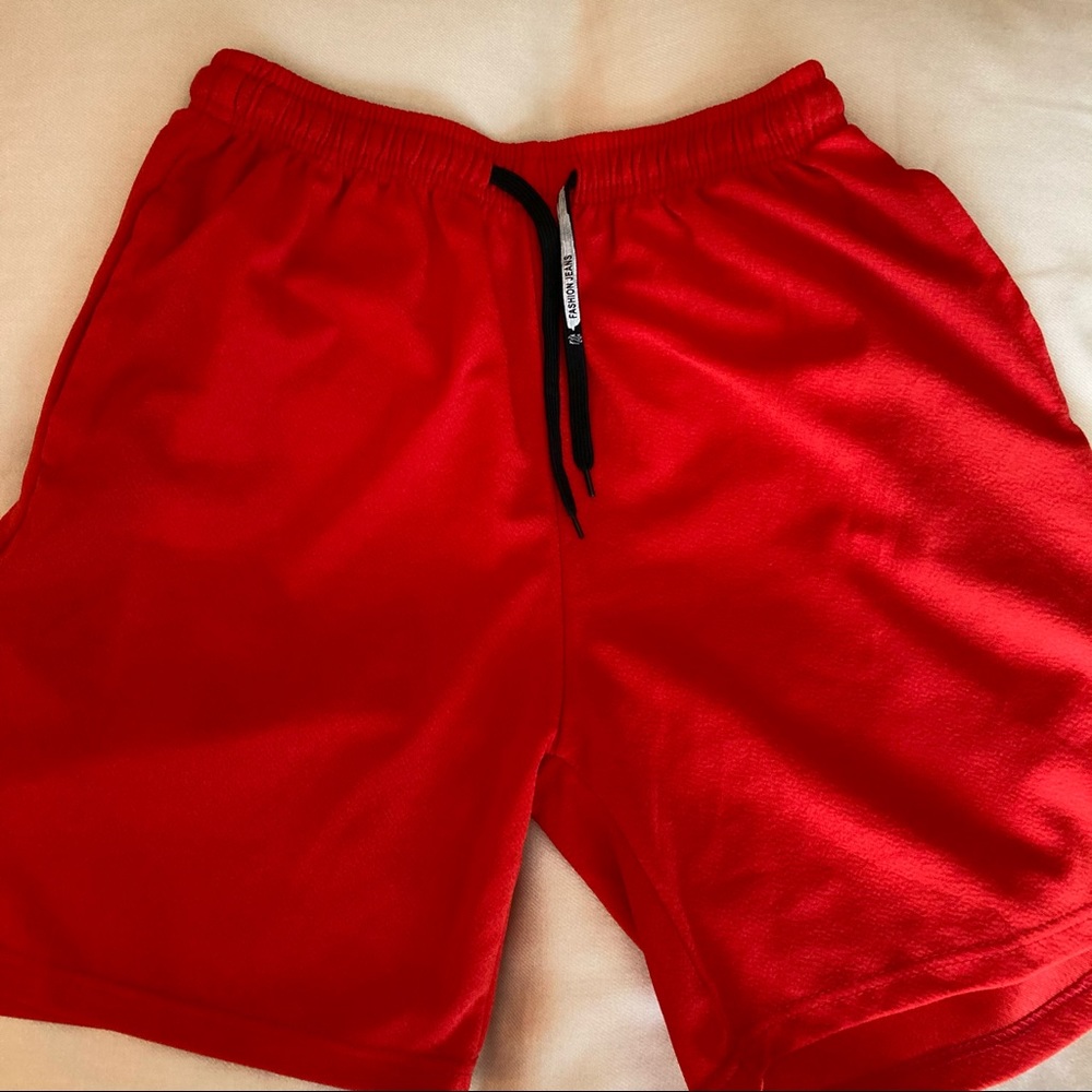 Romwe Men’s Red Medium Shorts With Strings & Pockets